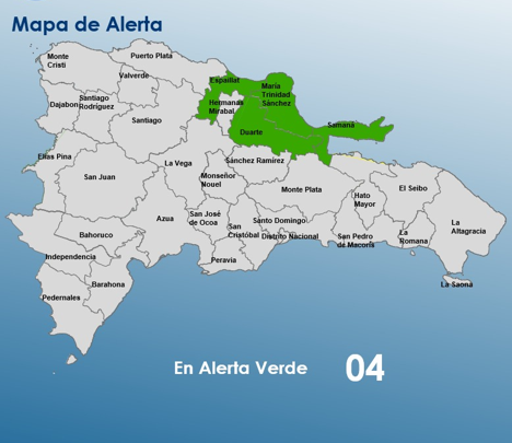 Sistema frontal genera alerta verde preventiva en cuatro provincias